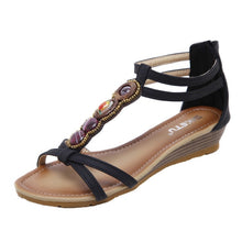Load image into Gallery viewer, 2018 New Arrival Women Boho Rhinestone Sandles For Women Fashion Open Toe Shoes Bohemian Pattern Heels sapato feminino Sandles